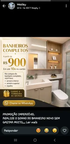 *** Banheiro Planejado em 18 x 10 anos de garantia ***