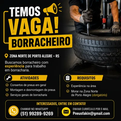 Vaga de borracheiro 