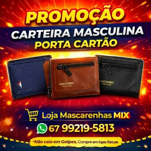Carteira Masculina Porta-Cartão Varios Modelos Cod: 0186