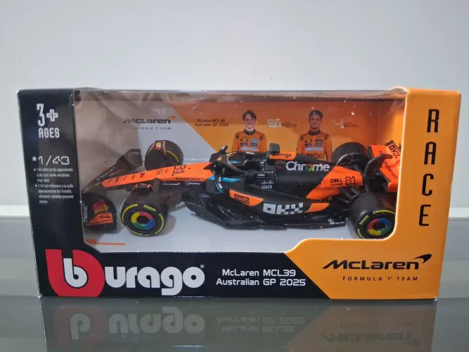 Miniatura F1 Bburago McLaren MCL39 Australian GP 2025 #81 Oscar Piastri - Escala: 1/43