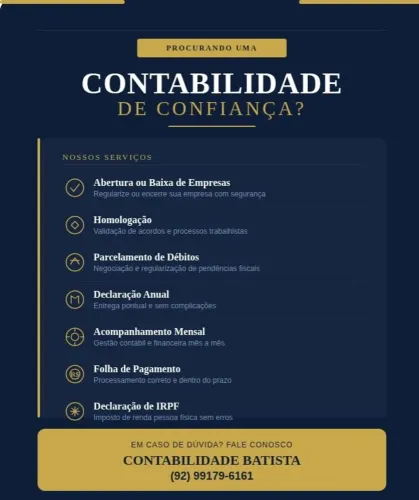 Serviço de contabilidade para pessoa física e jurídica 