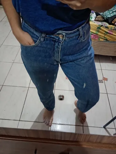 Calça Jeans Mom Cintura Alta Lavagem Azul Clássica - Tamanho 42