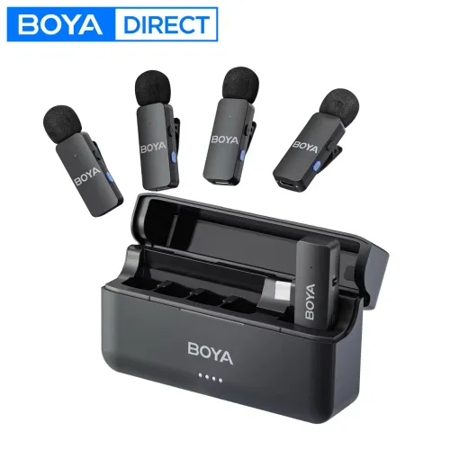 Sistema De Microfones Lapela Sem Fio Usb-c Quádruplo - Boya 