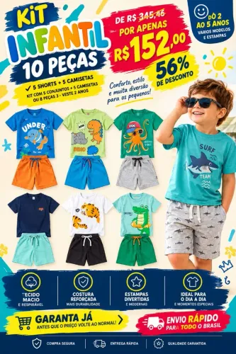 KIT INFANTIL COM 10 PEÇAS