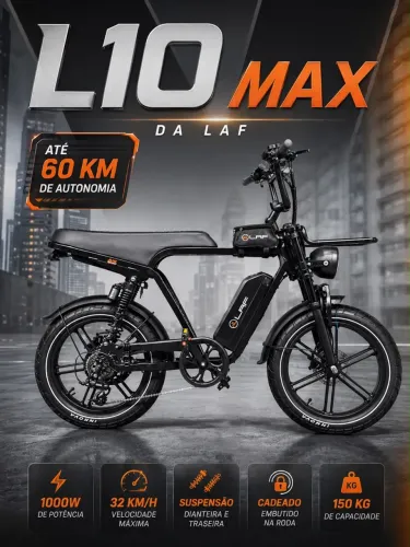 Bike Elétrica L10 MAX (LAF) 1000W (ZERO KM-SOMOS LOJA)