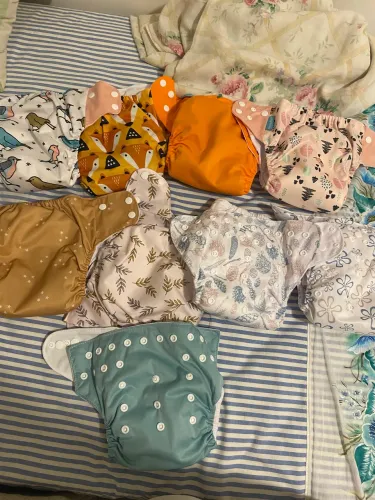 Kit de Fraldas ecológicas completo - 9 nunca usadas e 6 usadas apenas 2x