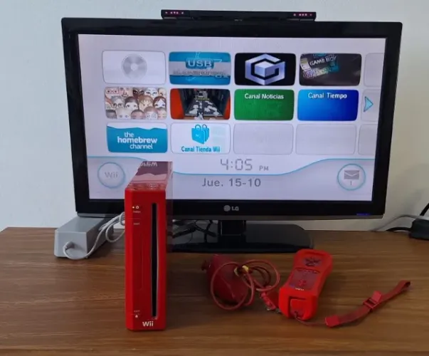 Nintendo Wii Vermelho Destravado (Faço Olx Pay)