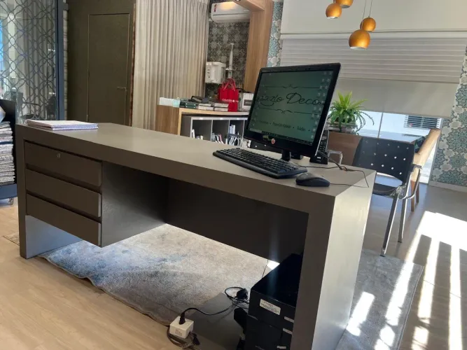 Mesa de escritório mdf cinza