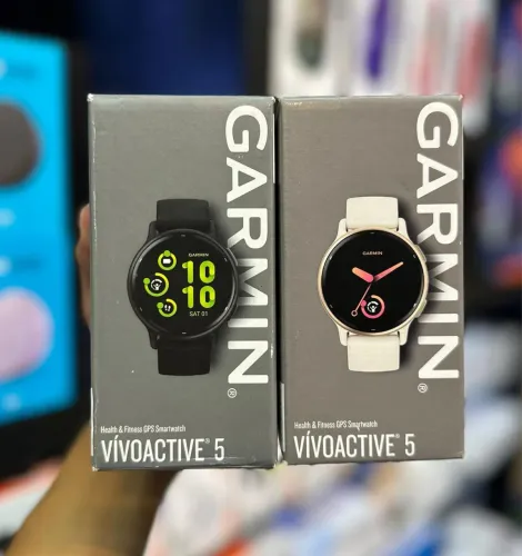 Garmin Vivoactive 5 42mm Preto e Dourado c/ Branco 