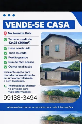 Vende-se casa no pedra pintada