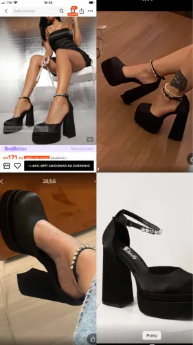 Sapato salto alto preto, modelo clássico