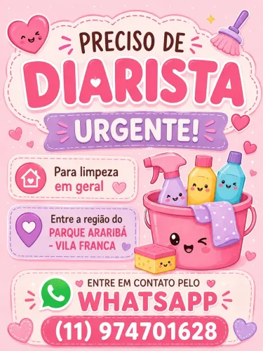 Diarista pra início imediato