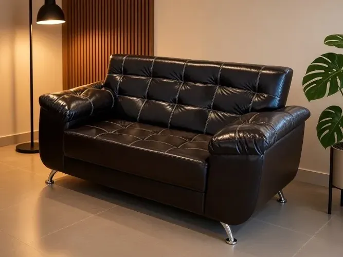 Sofá Fixo Confort 1,57m Corino (NOVO A PRONTA ENTREGA)