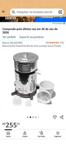Espremedor de laranja elétrico 