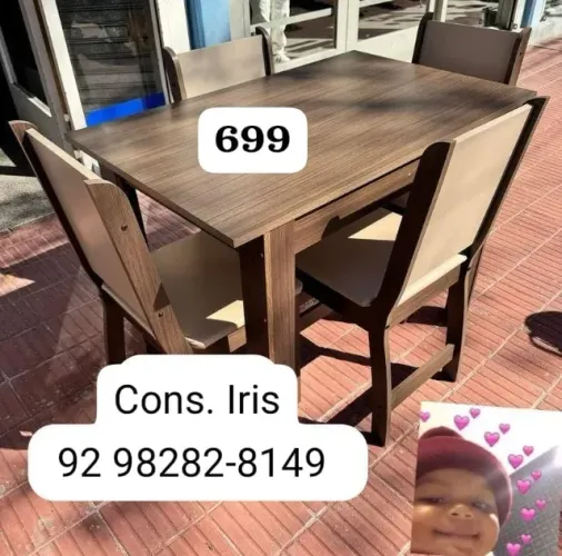 MESA DE JANTAR DE 4 LUGARES COM ENTREGA GRATUITA
