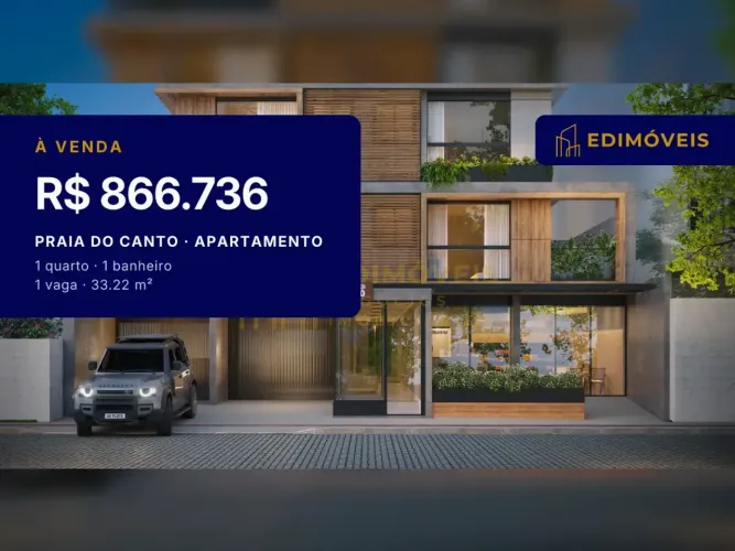 Praia do Canto: Apartamento 1 quarto com infraestrutura completa e moderna