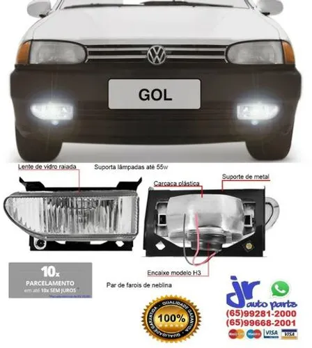 Par farol de milha gol G2 bola Auxiliar Neblina