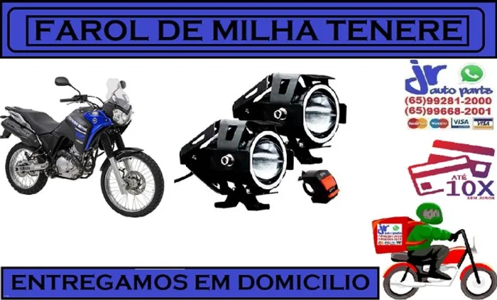 Par Farol Auxiliar Milha Yamaha tenere 250 Angel Eyes U7