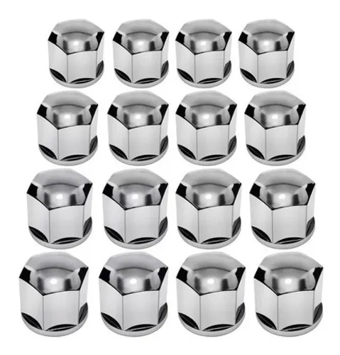 Jogo Capas De Parafusos Cromadas Cinoy 17mm 16pçs