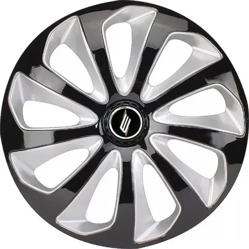 Jogo 4 Peças - Calota Aro 14 Velox Black / Silver 4x100 / 4x108 / 5x100 - Elitte