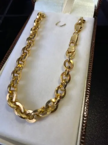 Cordao de ouro elo 1/1 - 18k maciça . 