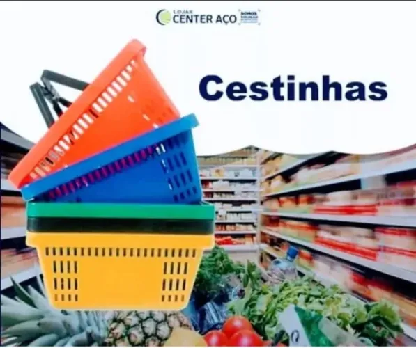 Cesta de mercado com alças e com rodinhas na Promocao, Imperdivel- 71- *