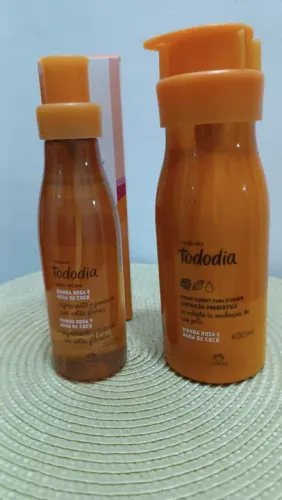 Kit Tododia Manga Rosa e Água de Coco - Body Splash e Creme para o Corpo
