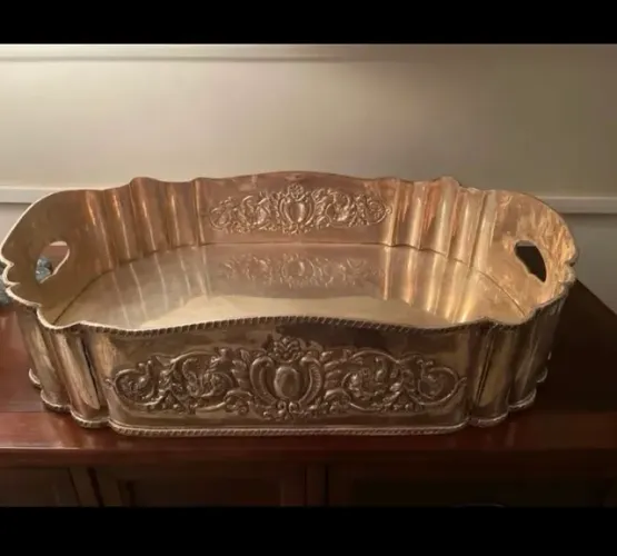 Bandeja indiana em prata grande