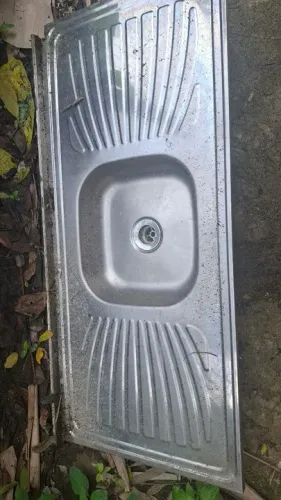 Pia de inox concretada
