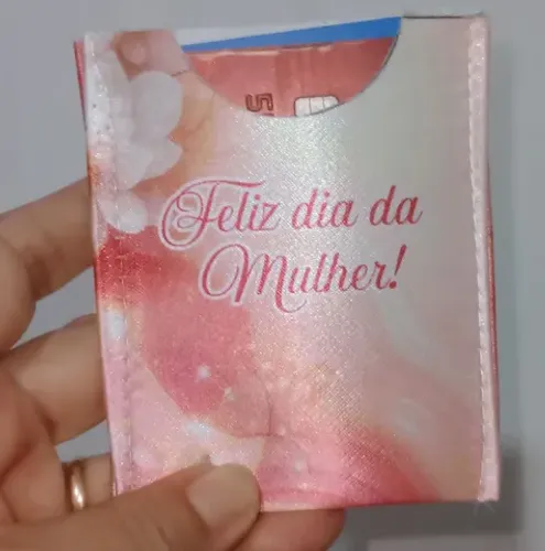 Porta cartões personalizados brinde dia da mulher 