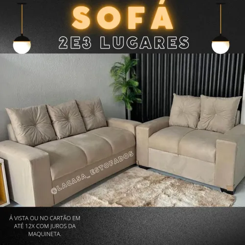 Sofá 2 e 3 Lugares Confortável e Elegante - novo lacrado.