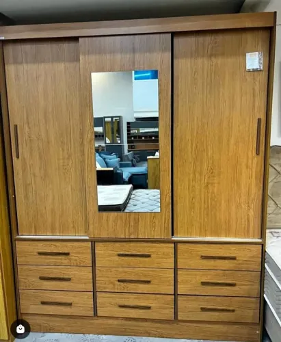 Entrega Grátis ! Guarda-Roupa 3 Portas com Espelho e 9 Gavetas