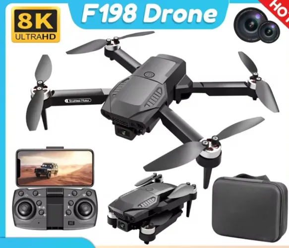 Drone F198 motores escovado brushess 2 câmeras 