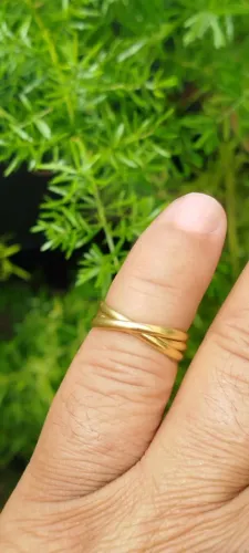 Aliança Tripla Ouro 18k750 - aro 18 - 4,3g