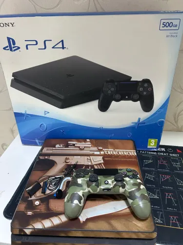 PlayStation 4 Slim 500GB Com HD de 500GB e 04 controles. 