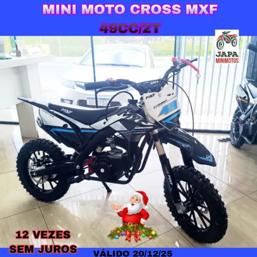 MINI MOTO CROSS MXF 49CC/2T S/ PARTIDA EM 12 VEZES SEM JUROS 