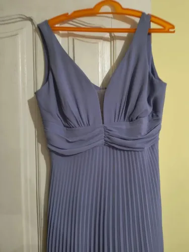 Vestido Longo Lilás Plissado