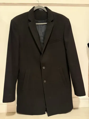 Sobretudo masculino preto vila romana clássico