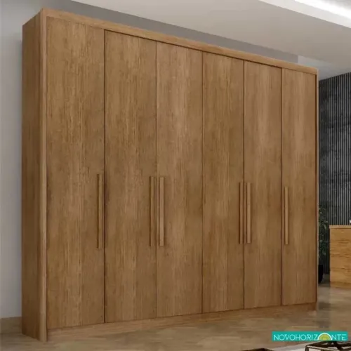 Roupeiro Santoro Cumaru 6 Portas 6 Gavetas 100% MDF rf87