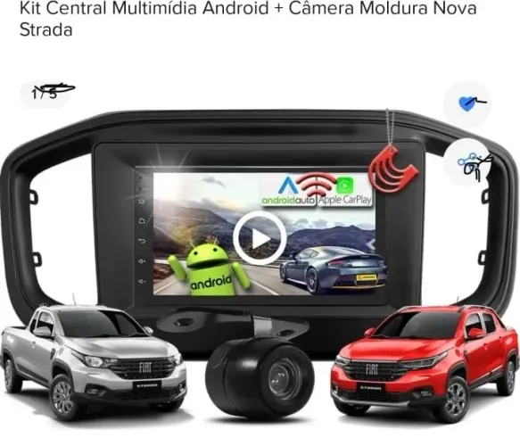 Kit central  multimídia Android+câmera moldura 
