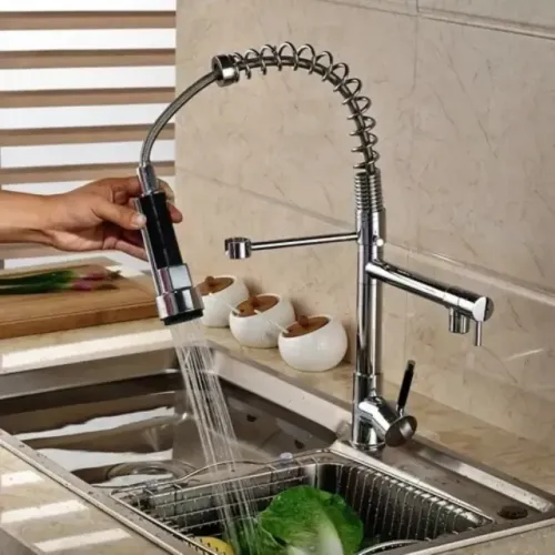 Torneira Gourmet 50cm Monocomando Cozinha Flexível Bancada Acabamento Brilhante Cromado