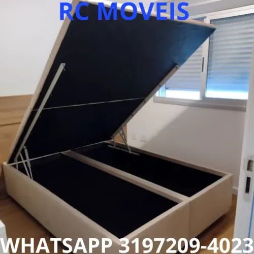 Cama Box Casal Bipartido Baú 1,38x1,88 com Amortecimento
