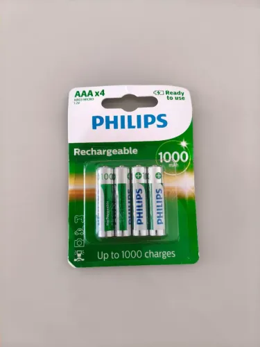 Pilha recarregável Philips AAA (2 cartelas de 4 unidades)
