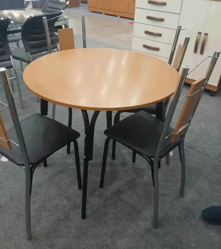 Conjunto Sala Tubform Doha 4 Cadeiras Amora Tampo MDF em Aço