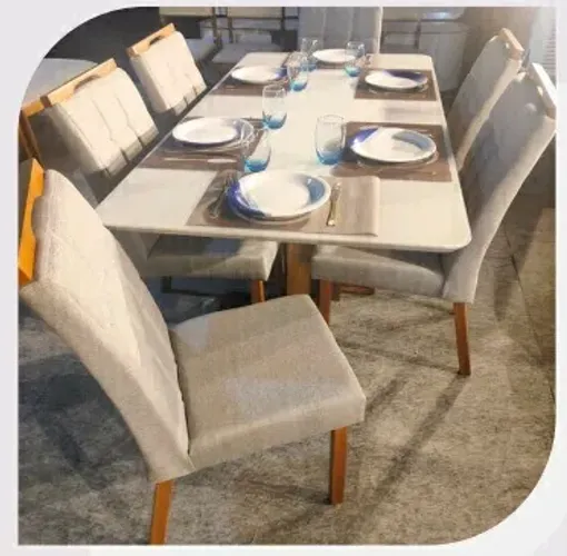 Mesa Jasmin com 6 Cadeiras 1.80m - Entrega e Monta na Hora