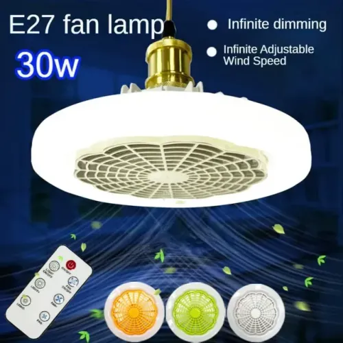 Luminária Ventilador Led Smart Light Com Controle 30w E27