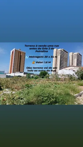 Terreno a venda próximo a orla 2 de Petrolina com 680 m²