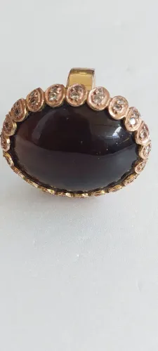 Anel ouro brilhantes torpazio 