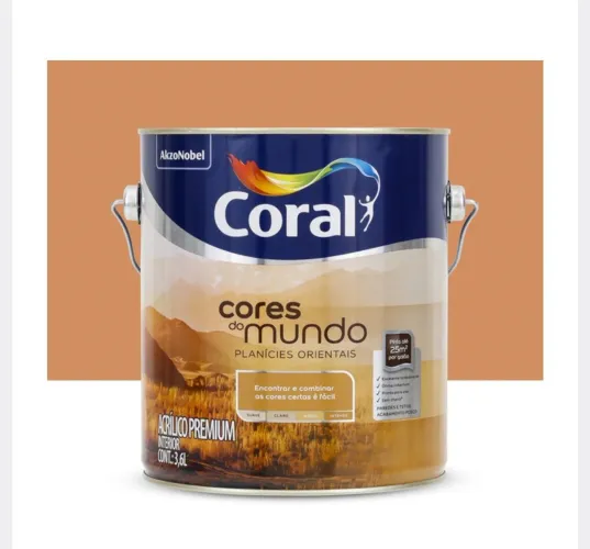 Tinta Coral Acrílica fosca 3,6 litros 
