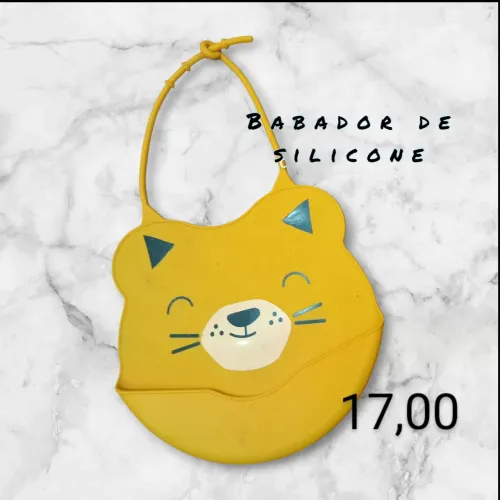 Babador de Silicone Bebê Gatinho - Novo. Super prático Fofo!